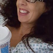 Kate Baker while she was being treated for a benign brain tumour at Queens Hospital in December 2016. Picture: Barking, Havering and Redbridge University Hospitals NHS Trust