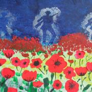 The painting produced by Broadford Primary School pupils to commemorate the centenary of the First World War
