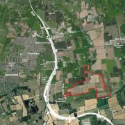 Land east of Upminster (outlined in red) is being lined up for the proposed datacentre