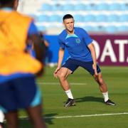Phil Foden during an England training session at the World Cup