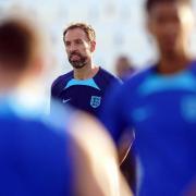 England boss Gareth Southgate looks on during a training session ahead of their World Cup clash with Senegal