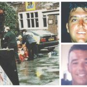 Jason Moore (top right) is serving a life sentence for murdering Robert Darby (bottom right). But the eyewitness whose evidence got Jason charged now claims he was 'drunk'