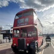 A 1950s RT-class bus in action on the 175 route between Dagenham and Romford on the heritage day