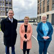From left to right: Jon Cruddas MP, Louise Haigh MP and Cllr Margaret Mullane