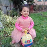 Omisha Shrestha, three, was treated by BHRUT for liver cancer