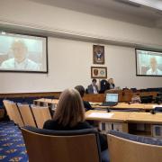 Steve Rubery speaks to the committee via video