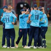 Essex celebrate a wicket against Middlesex