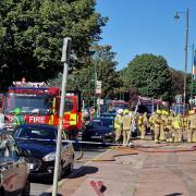 Dozens of firefighters were scrambled to yesterday's fire in St Mary's Lane
