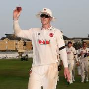 Simon Harmer celebrates another five-wicket haul for Essex