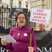 The Rt. Rev Joanne Grenfell, Bishop of Stepney, told the crowd and cameras at Downing Street that Jason Moore was the victim of an unsafe conviction