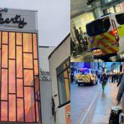 Police vans and ambulances were seen outside Romford's Liberty Shopping Centre