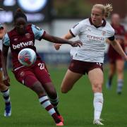 West Ham's Hawa Cissoko in action against Manchester City. Image: PA
