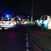 A cordon set up by Essex Police after the crash which left four people injured