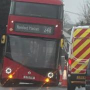 The bus had blocked Front Lane