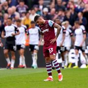 West Ham United's Emerson Palmieri looks dejected