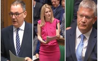 L-R: Rainham and Dagenham MP Jon Cruddas, Hornchurch and Upminster MP Julia Lopez and Romford MP Andrew Rosindell