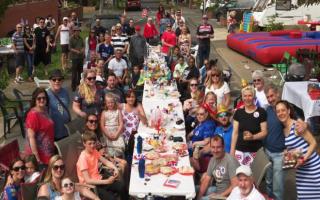 Residents at the Sunnycroft Gardens street party on Queen's Platinum Jubilee