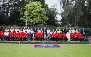 Chelsea Pensioners visit Romford Bows Club on a 'historic' day