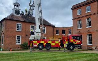 Fire crews rescued the man from the roof of Kelvedon Hall