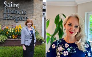 L-R: Pam Court will be replaced by Grazina Berry as Saint Francis Hospice's chief executive