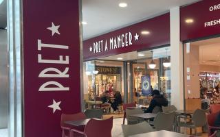 The new Pret outlet is located next to the Waterstones bookstore in the Liberty shopping centre