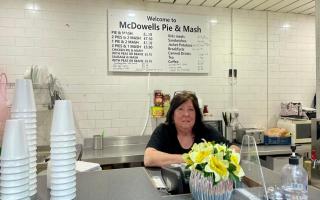 Linda McDowell, owner of McDowell's Pie and Mash shop, thanked all her customers