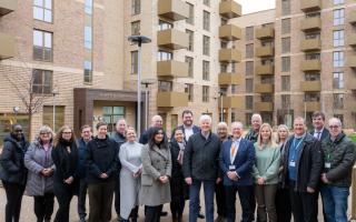 Councillors joined council and Wates staff to celebrate the Park Rise completion