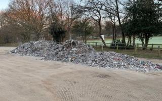 This large fly tip was found in Weald Park car park in Brentwood, a resident said