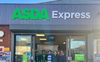Staff at Hornchurch's new Asda Express welcoming customers