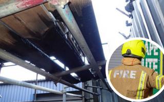 A fire at a scaffolding yard in Rainham was believed to have been caused by 'unsafe' cigarette disposal