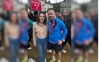 Ryan Gouge ran the marathon in support of his sister Paige, who fell pregnant while fighting brain cancer